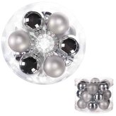 Ozdoby skleněné, barva stříbrná, pr.4cm, cena za 1 balení(18ks)