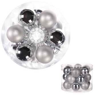 Ozdoby skleněné, barva stříbrná, pr.4cm, cena za 1 balení(18ks)