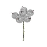 Jablíčko stříbrné - omrznuté na drátku. Cena za 1sáček/24ks jablíček.