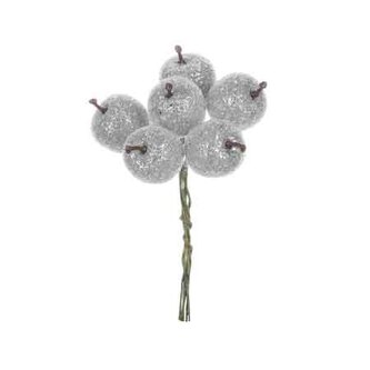 Jablíčko stříbrné - omrznuté na drátku. Cena za 1sáček/24ks jablíček.