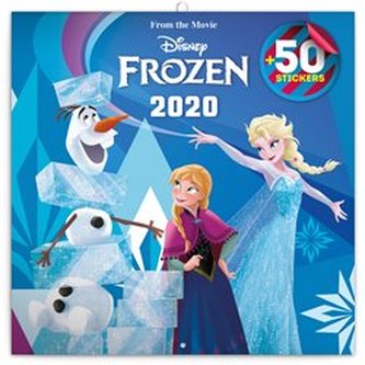 Kalendář poznámkový 2020 - Frozen – Ledové království, s 50 samolepkami, 30 × 30 cm