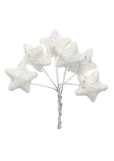 Hvězdička polystyrenová na drátku, bílá. Cena za 1sáček(72ks).