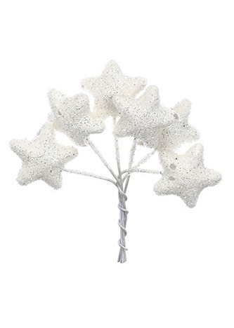 Hvězdička polystyrenová na drátku, bílá. Cena za 1sáček(72ks).