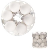 Ozdoby skleněné, barva bílá, pr.3 cm, cena za 1 balení (18ks)