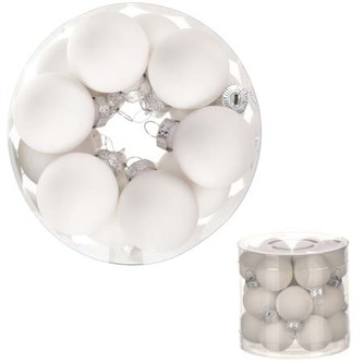 Ozdoby skleněné, barva bílá, pr.3 cm, cena za 1 balení (18ks)