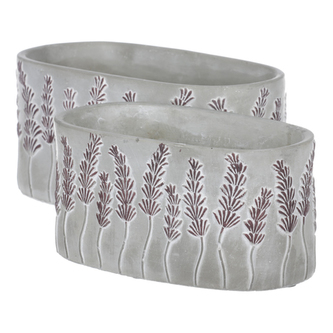 Obal betonový-truhlík, sada 2ks, motiv levandule.