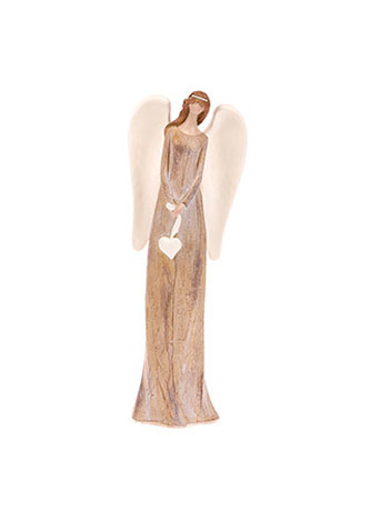 Anděl polyresinový, imitace dřeva.