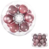 Ozdoby skleněné, barva růžová, pr.4 cm, cena za 1 balení (18ks)