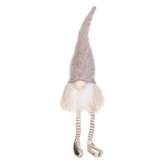 Skřítek látkový, šedivo-zlatá barva.