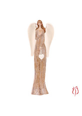 Anděl polyresinový, imitace dřeva.