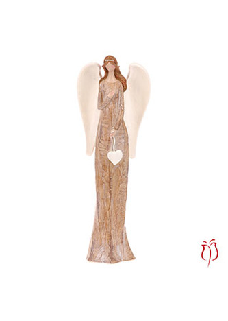 Anděl polyresinový, imitace dřeva.