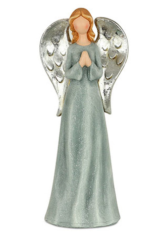 Anděl, modrá barva, magneziová keramika dekorační