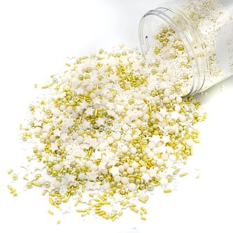 Zdobení hvezdičky bílo zlaté 90g - Happy Sprinkles
