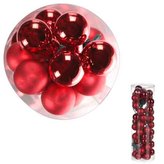 Ozdoby skleněné na drátku, pr.2cm, červené, cena za 1 balení (48ks)