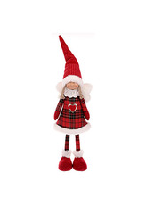 Anděl, látková vánoční dekorace, barva červená