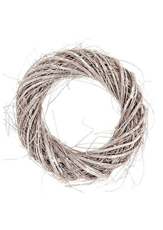 Věnec z proutí, barva šedobílá, pr.35cm