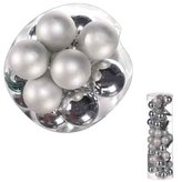 Ozdoby skleněné na drátku,stříbrné, pr.2cm, cena za 1 balení (48ks)