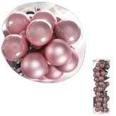 Ozdoby skleněné na drátku, růžové, pr.2cm, cena za 1 balení (48ks)