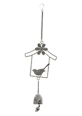 Dekorace na zavěšení se zvonečkem, kovová