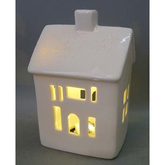 Domeček porcelánový, s LED světlem.