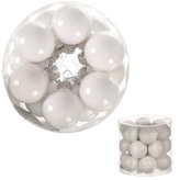 Ozdoby skleněné, barva bílá, pr.3 cm, cena za 1 balení (18ks)