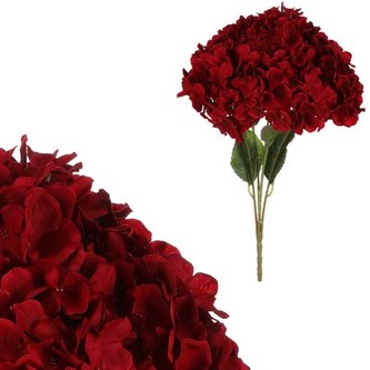 Hortenzie, barva: bordó. Květina umělá