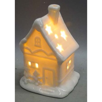Domeček porcelánový, s LED světlem.