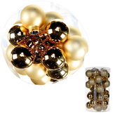 Ozdoby skleněné, barva zlatá, pr.4cm, cena za 1 balení(18ks)