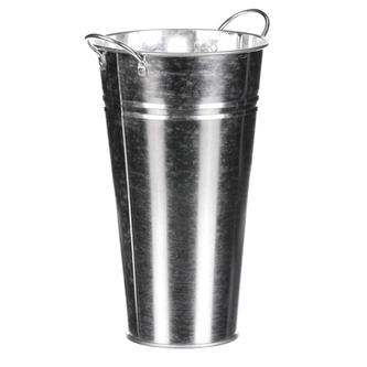 Váza vysoká, zinková, stříbrná barva.