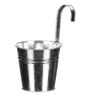 Obal na květiny - na pověšení, zinkový, stříbrná barva.