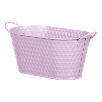 Obal kovový - truhlík,  ve světle fialové barvě.