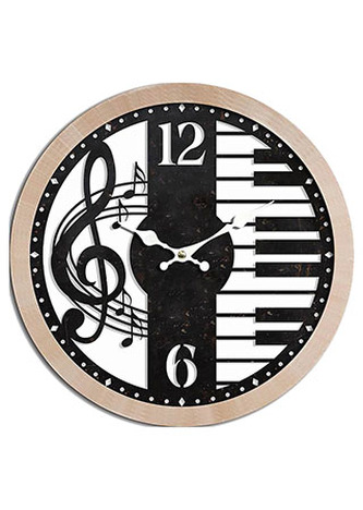 Hodiny nástěnné MDF a kov, 60cm