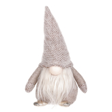 Skřítek látkový, šedivo-zlatá barva.