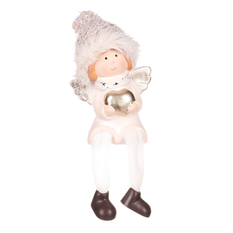 Anděl keramický,  visící nohy.