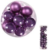 Ozdoby skleněné na drátku, barva fialová, pr.2cm, cena za 1 balení (48ks)
