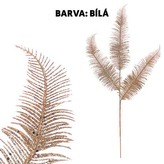 Kapradí, barvá bílá s glitry.