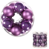 Ozdoby skleněné, barva fialová, pr.3 cm, cena za 1 balení (18ks)