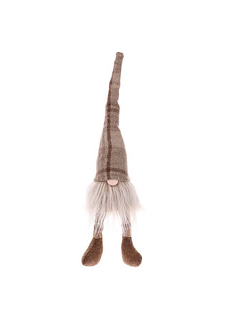 Skřítek, látková vánoční dekorace, barva světle hnědá