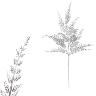 Kapradí, barva stříbrná matná.