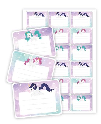 Naklejki na zeszyty jednorożce 2 18szt