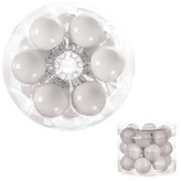 Ozdoby skleněné, barva bílá, pr.4 cm, cena za 1 balení (18ks)