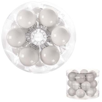 Ozdoby skleněné, barva bílá, pr.4 cm, cena za 1 balení (18ks)