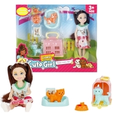 Panenka se zvířatky 14 cm