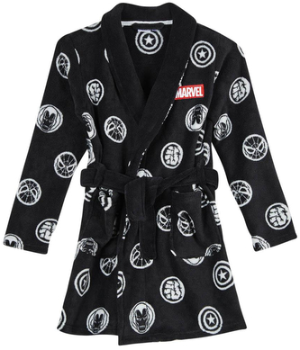 Dětský župan Marvel|Avengers: Heroes Icon Logo (8 let) černý polyester