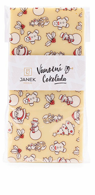 Čokoládovna Janek Bílá čokoláda s vánočním potiskem 85 g