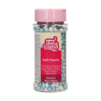 Cukrové dekorace modro-bílé perly 60g - FunCakes