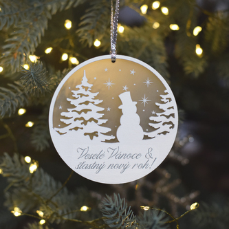 Vánoční kulatá ozdoba - Veselé Vánoce a šťastný nový rok!