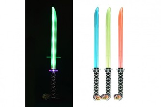 Meč svítící plast 66cm na baterie se zvukem se světlem 3 barvy