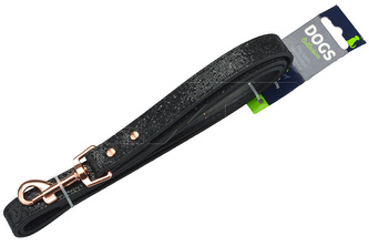 Třpytivé vodítko DOGS (120cm/max20kg) - Černé