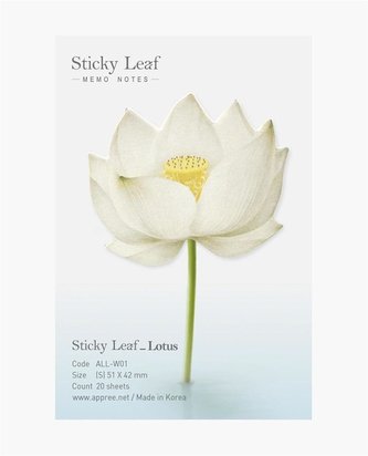 Kartki samoprzylepne - lotos biały S